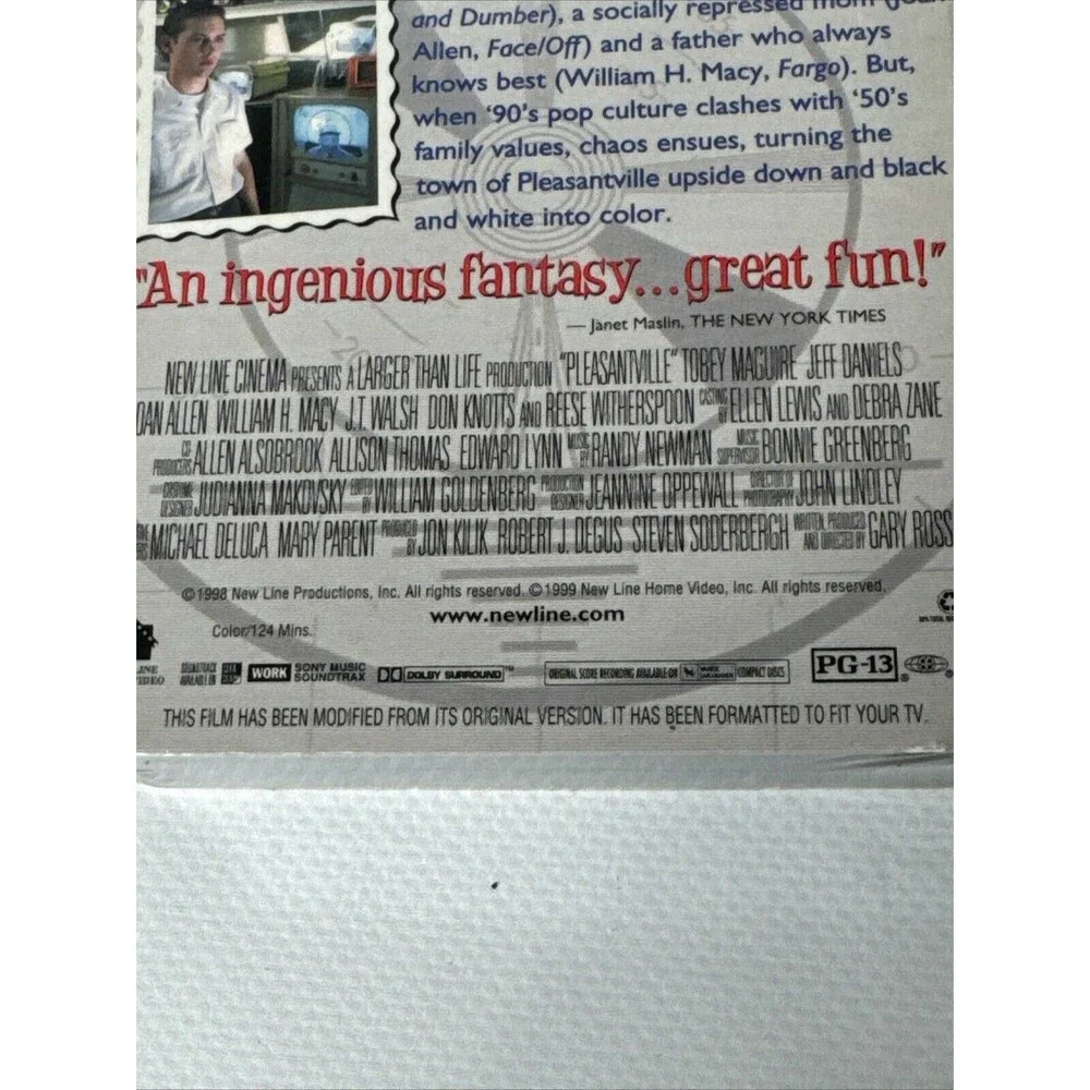 Pleasantville (VHS, 1999) - Toby Maguire, Jeff Daniels, Joan Allen New Sealed